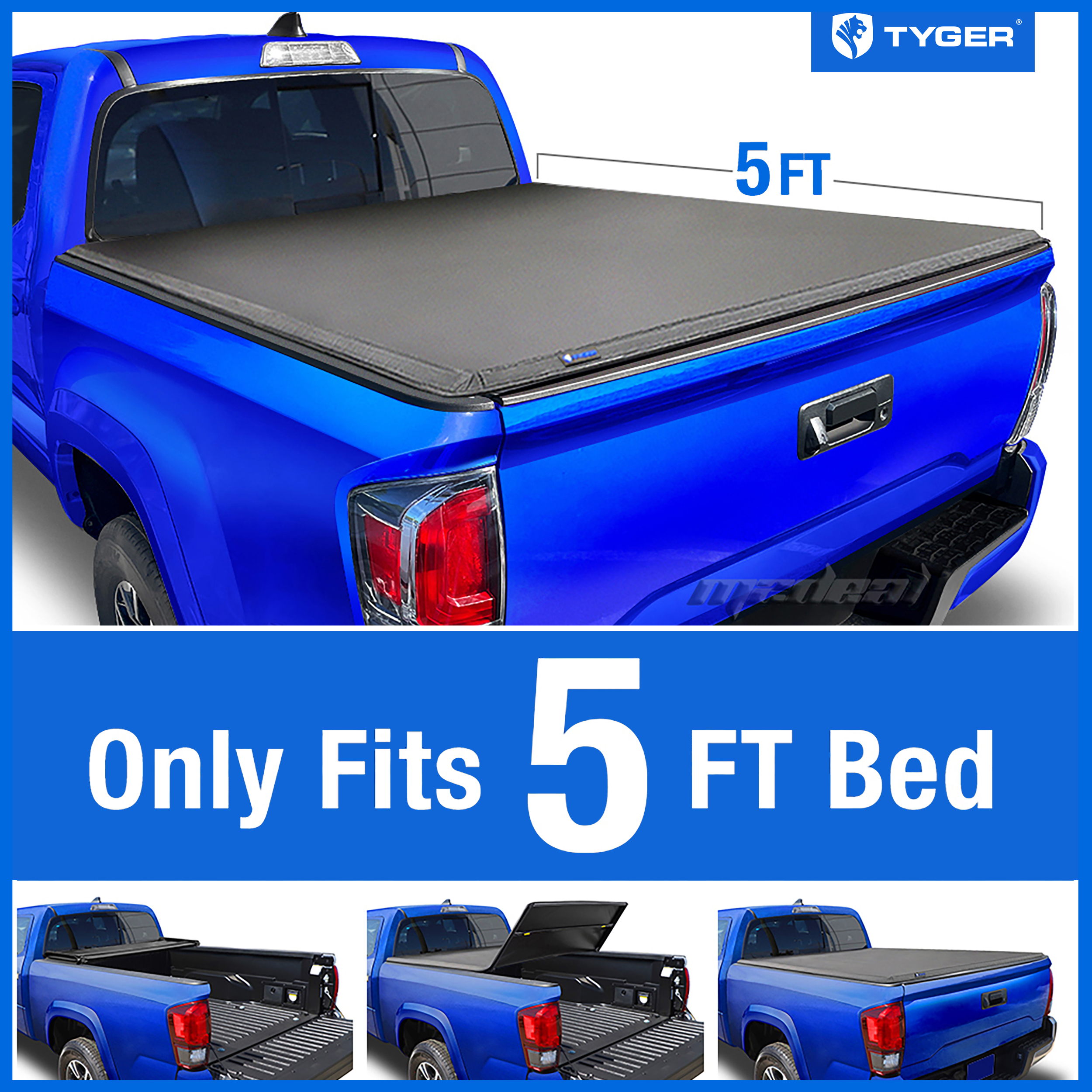 tyger tri-fold for 2005-2015 toyota tacoma 5ft/60in short bed tyger tri-fold for 2005-2015 toyota tacoma 5ft/60in short bed
