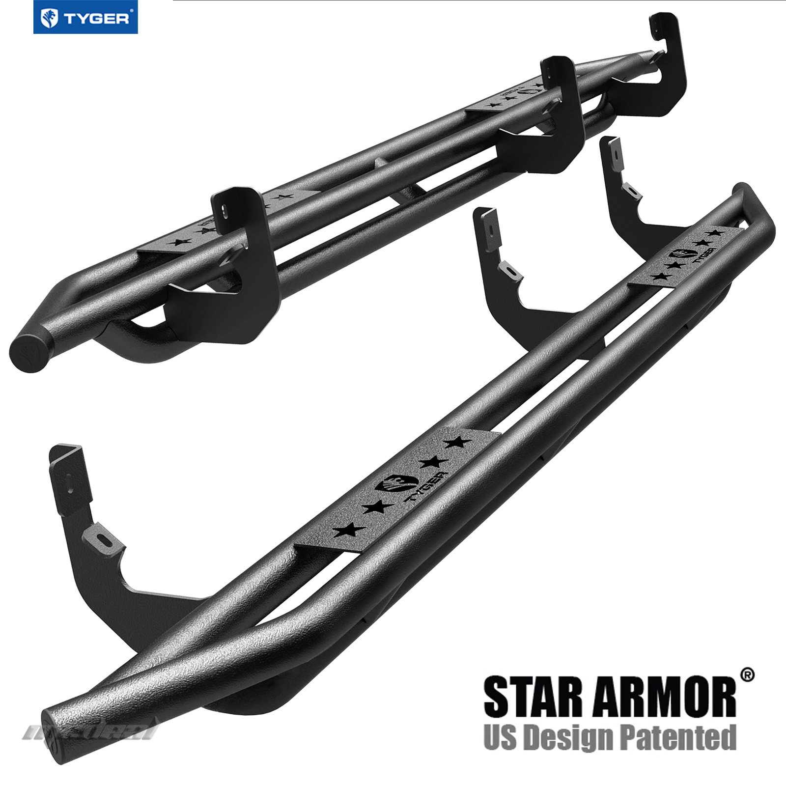 TYGER Star Armor Fit 20042017 Nissan Titan Crew Cab Black Side Step