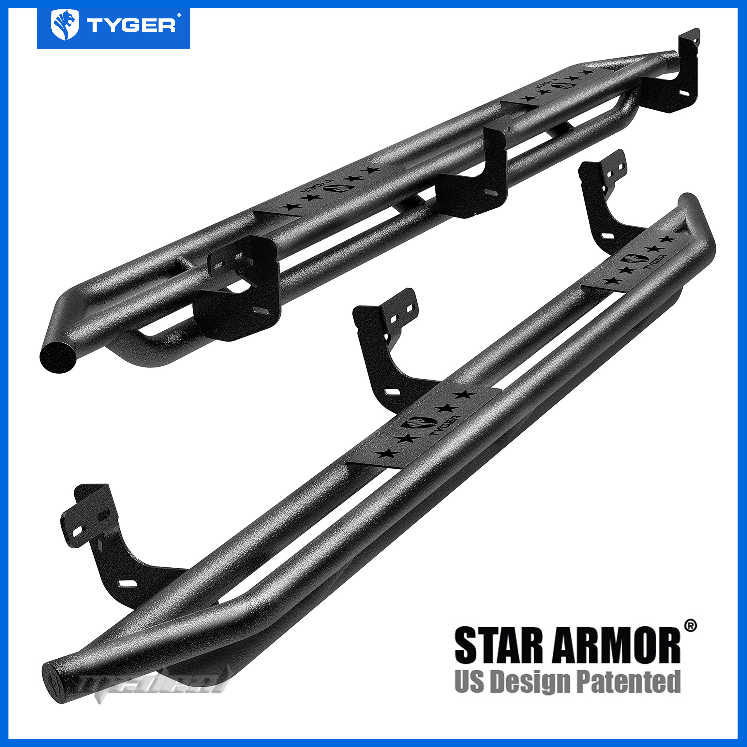 TYGER Star Armor Fit 20102017 Ram 2500/3500 Mega Cab Black Side Step